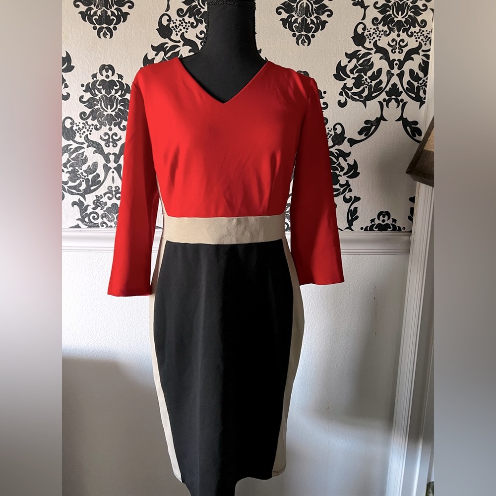 Colorblock Sheath Office dress